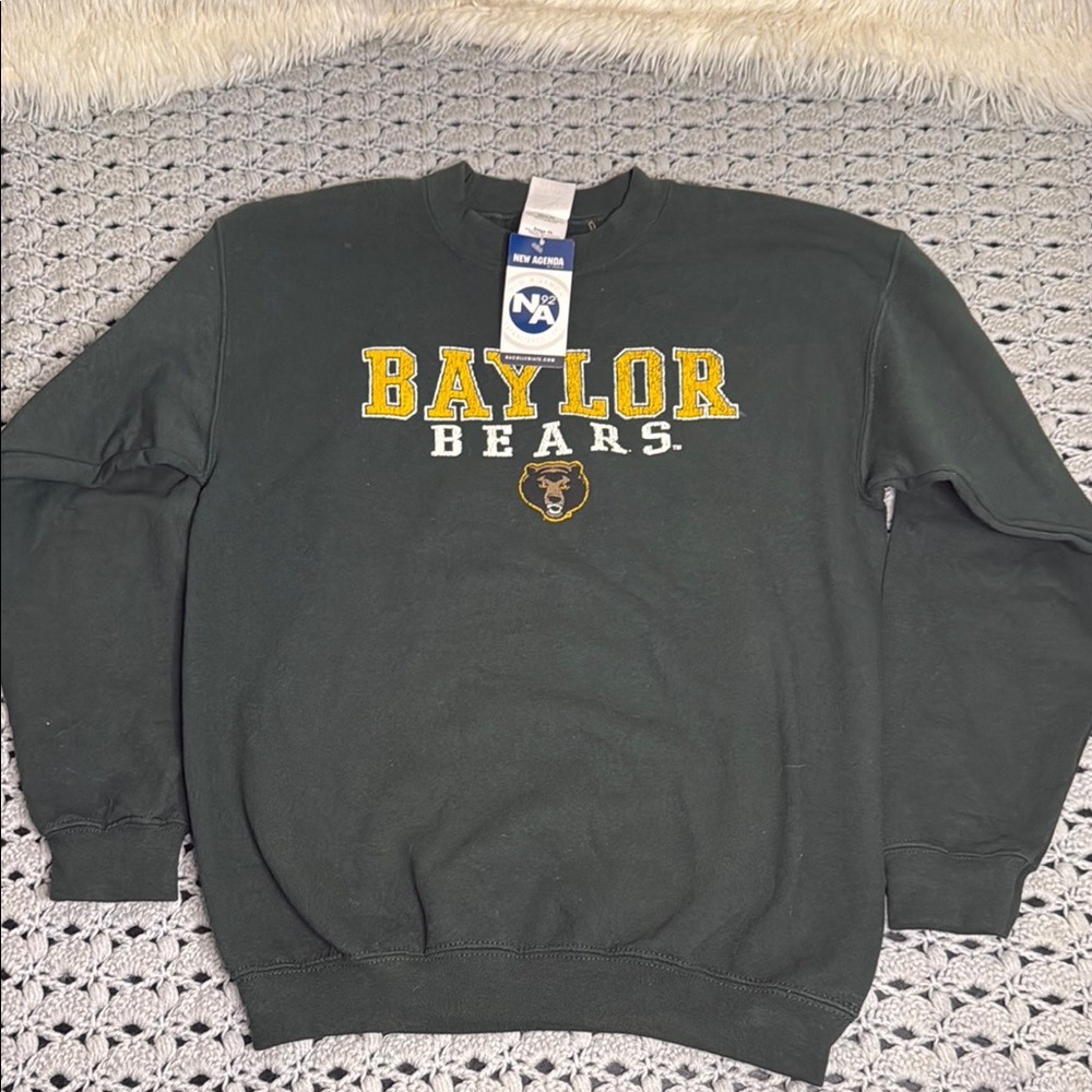 Gildan Green Crewneck Sweater with Baylor Print